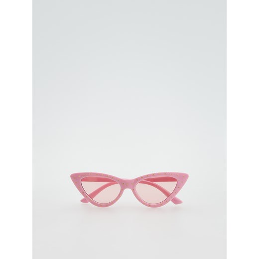 Reserved - Okulary przeciwsłoneczne kocie oczy - Różowy Reserved ONE SIZE Reserved