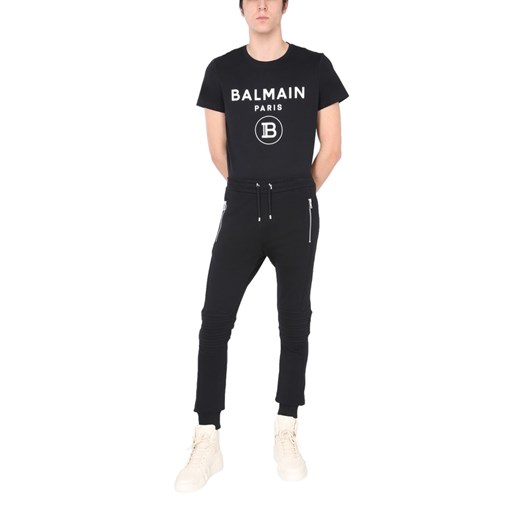 T-shirt męski BALMAIN z krótkim rękawem czarny młodzieżowy 