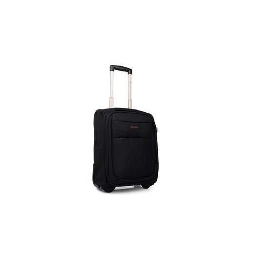 Mała kabinowa walizka Puccini Camerino czarna royal-point czarny łatki