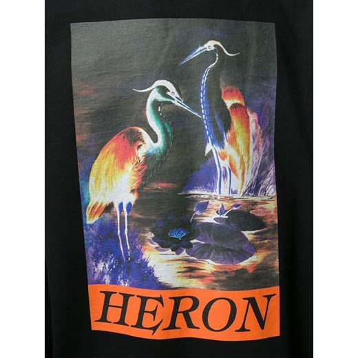 T-shirt męski Heron Preston z długim rękawem czarny młodzieżowy z bawełny 
