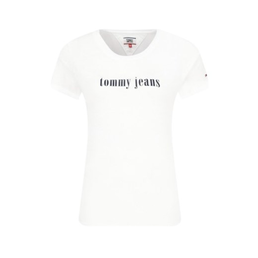 t-shirt damski tommy jeans dw0dw06715 biały ze sklepu Royal Shop w kategorii Bluzki damskie - zdjęcie 114451275
