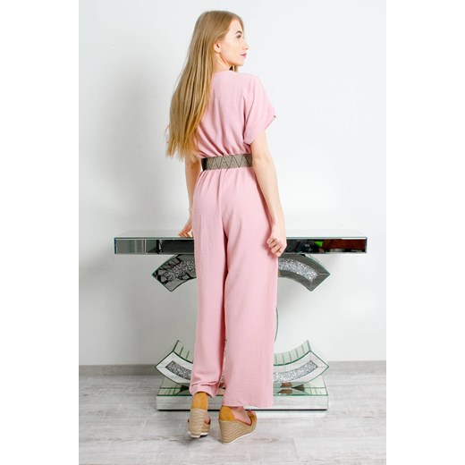 RÓŻOWY KOMBINEZON W SZPIC + PASEK Olika uniwersalny olika.com.pl