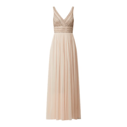 Sukienka wieczorowa z tiulu z ozdobnymi perełkami model ‘Maisy’ Lace & Beads L Peek&Cloppenburg 