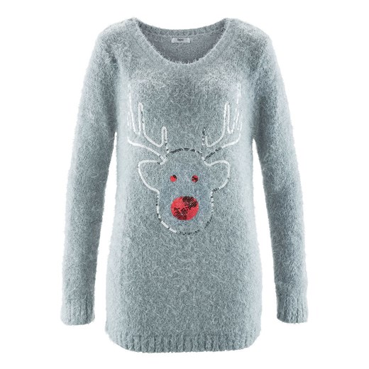 Sweter bożonarodzeniowy z motywem renifera z cekinami | bonprix 44/46 bonprix - Allani