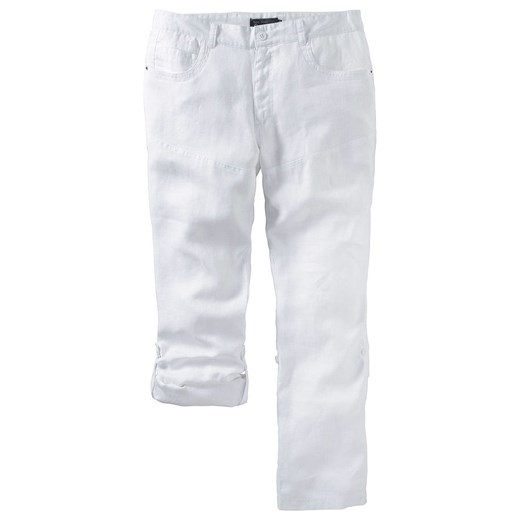 Spodnie lniane z wywijanymi nogawkami Regular Fit | bonprix 60 bonprix - Allani