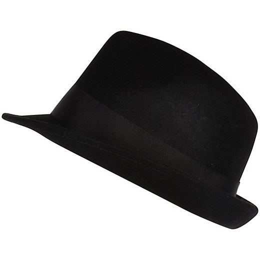 Black trilby hat river-island czarny 