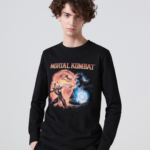 Cropp - Koszulka z nadrukiem Mortal Kombat - Czarny Cropp XS okazyjna cena Cropp