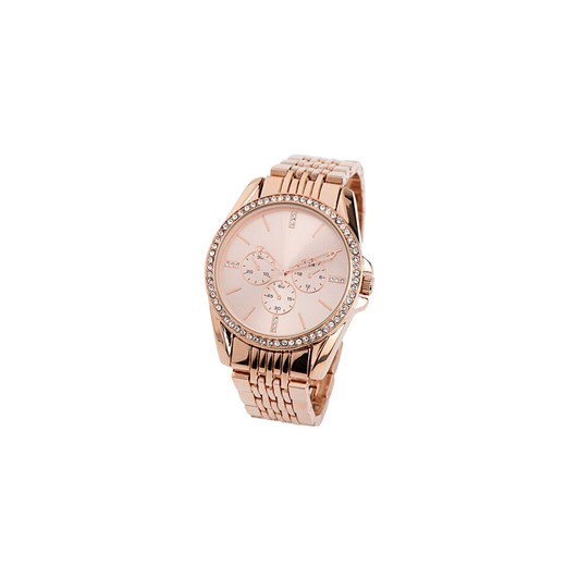 Zegarek na metalowej bransoletce z ozdobnymi kryształkami | bonprix 0 bonprix
