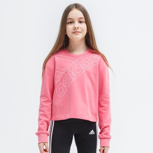 Różowa bluza dziewczęca Adidas z napisem 