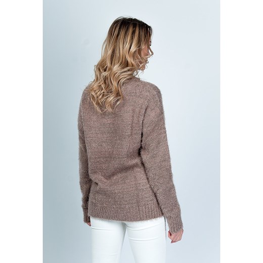 Sweter cappuccino z włosem S/L zoio.pl