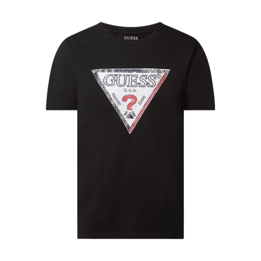 T-shirt o kroju regular fit z bawełny ekologicznej model ‘Triesley’ Guess M promocja Peek&Cloppenburg 