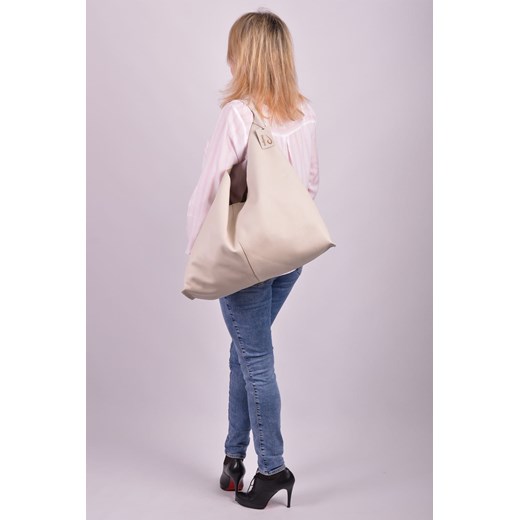 Shopper bag Designs Fashion ze skóry matowa 