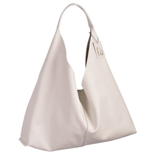 Shopper bag Designs Fashion biała ze skóry duża bez dodatków matowa 
