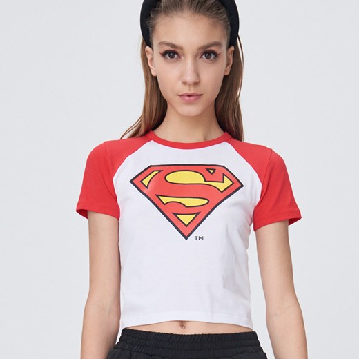 Sinsay - Krótka koszulka Superman - Biały Sinsay XL Sinsay