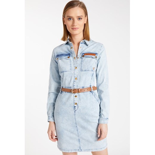 Sukienka Monnari jeansowa z długim rękawem mini casual 