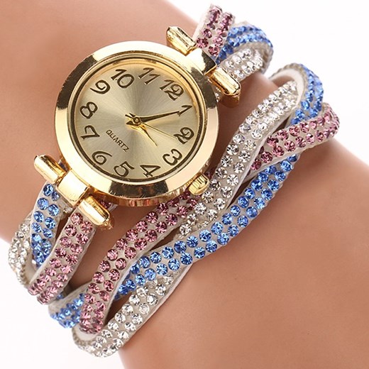 Zegarek Feminino Crystal - Różowy/Niebieski IZMAEL.eu