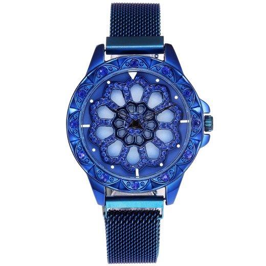 Zegarek magnetyczny Flowers - Niebieski IZMAEL.eu
