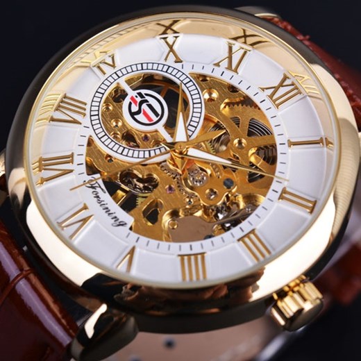 Zegarek Gold Skeleton - Biały/Złoty IZMAEL.eu