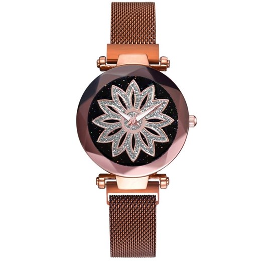 Zegarek magnetyczny Ornamento - Różowy/Złoty IZMAEL.eu