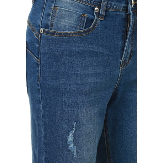 Granatowe jeansy damskie Femestage casualowe 
