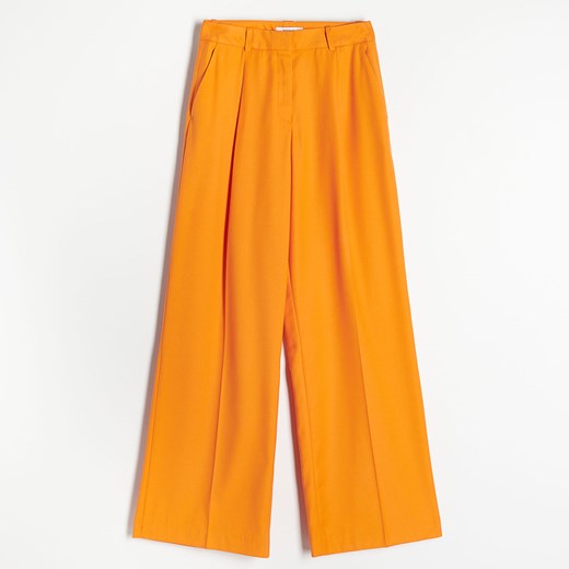 Reserved - Spodnie garniturowe z szeroką nogawką - Pomarańczowy Reserved 36 Reserved