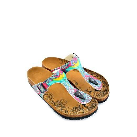 Japonki w kolorze różowym ze wzorem Calceo 40 okazja Limango Polska