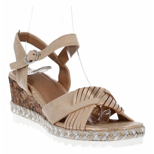 Espadryle damskie Lady Glory z klamrą na koturnie