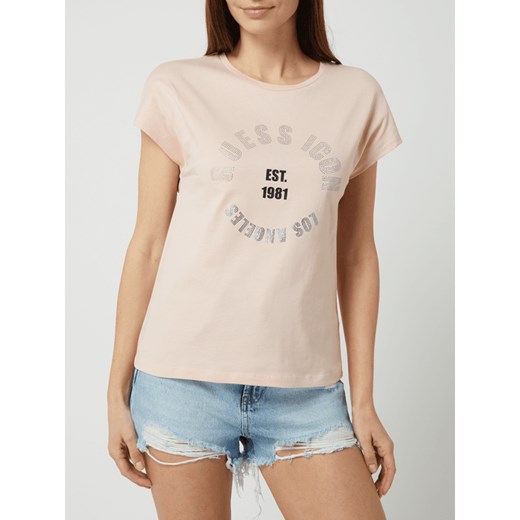 T-shirt z bawełny ekologicznej model ‘Carly’ Guess L okazja Peek&Cloppenburg 