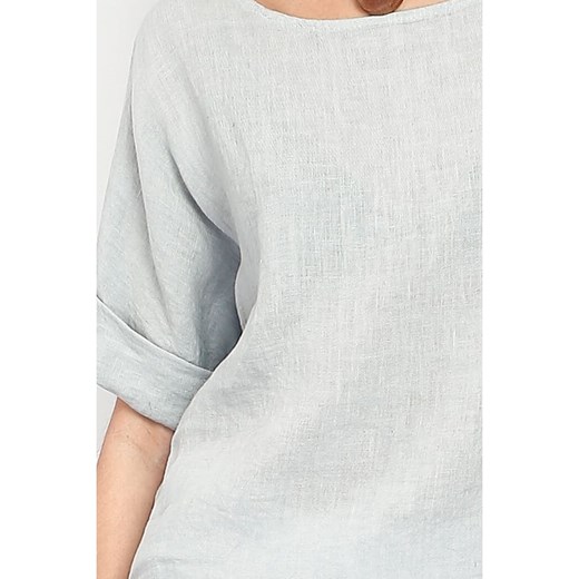 Lniana koszulka w kolorze szarym Le Jardin Du Lin 38 okazyjna cena Limango Polska