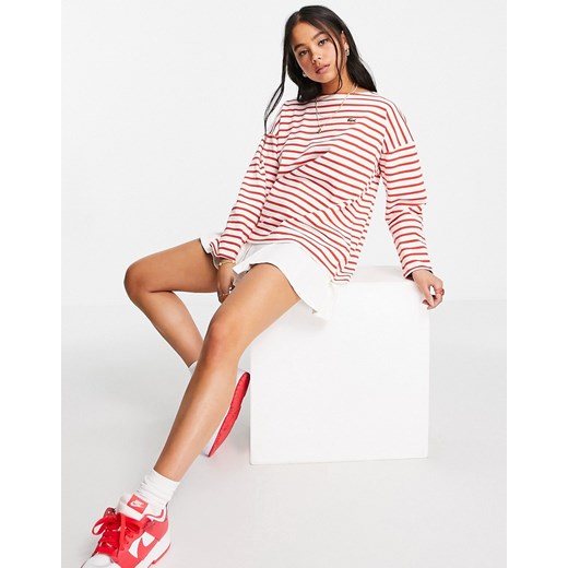 Lacoste – Czerwony T-shirt w paski z długim rękawem-Wielokolorowy Lacoste 44 Asos Poland promocyjna cena