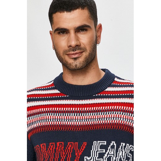 Sweter męski Tommy Jeans w paski w stylu młodzieżowym 