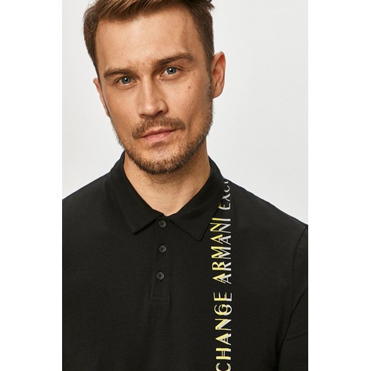 Czarny t-shirt męski Armani Exchange z krótkimi rękawami 