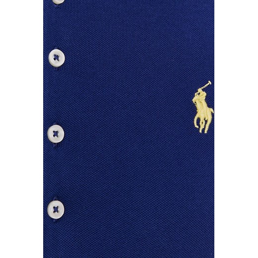 Bluzka damska Polo Ralph Lauren z kołnierzykiem niebieska z krótkimi rękawami 