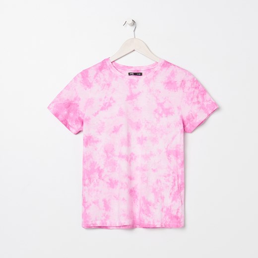 Sinsay - Koszulka z efektem tie dye - Różowy Sinsay XL Sinsay