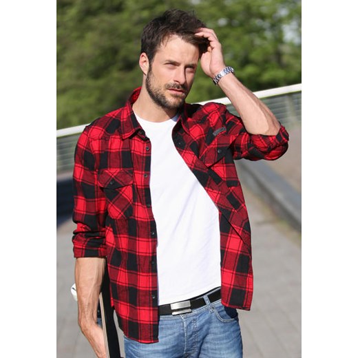 Brandit Checkshirt koszula flanelowa, czerwono-czarna - Rozmiar:S Brandit S WARAGOD.pl