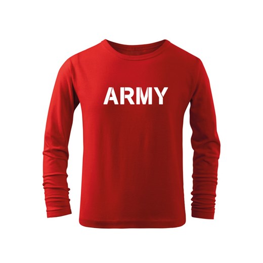 WARAGOD dziecięca koszulka z długim rękawem Army, czerwona - Rozmiar:4Lata/110cm Waragod 10lat/146cm WARAGOD.pl