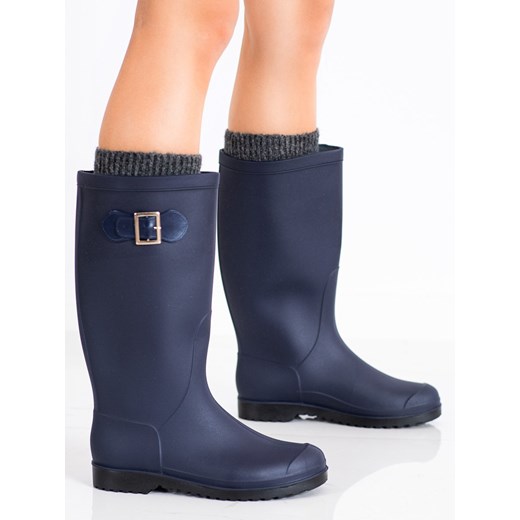 Kalosze damskie CzasNaButy bez zapięcia na płaskiej podeszwie wiosenne 