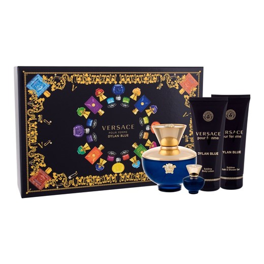 Versace pour Femme Dylan Blue zestaw - woda perfumowana 100 ml + woda perfumowana   5 ml + balsam do ciała 100 ml + żel pod prysznic 100 ml Versace Perfumy.pl