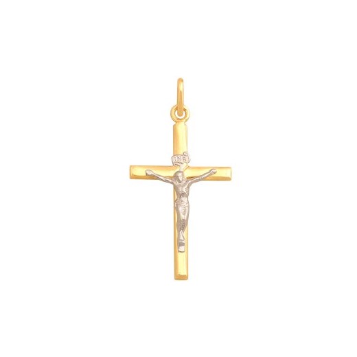 Złoty krzyżyk 585 Jezus białe złoto 1,15 g Lovrin LOVRIN