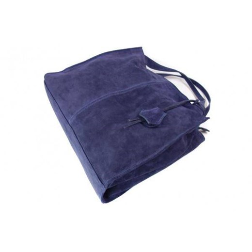 Duża zamszowa torba XXL Shopper bag ,worek Vera Pelle pojemny Granatowy  WK799BS Kemer wyprzedaż Bagażownia.pl