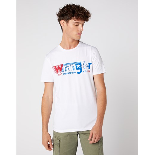 T-shirt Meski Ss Wrangler Tee White W7D2FQ989 Wrangler XL wyprzedaż Elwix