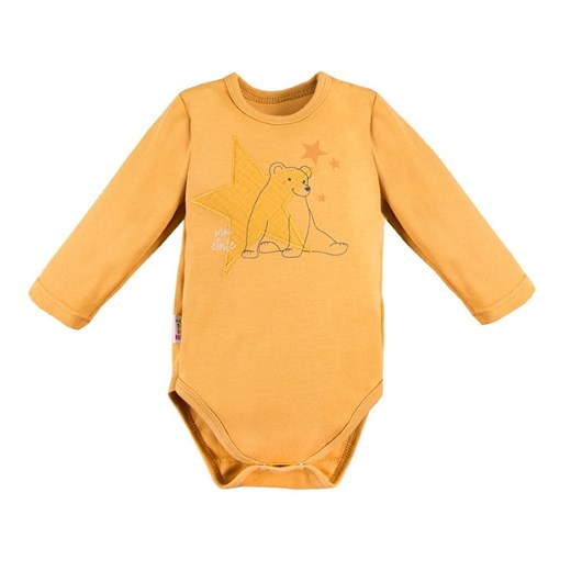 Odzież dla niemowląt Eevi z bawełny żółta z aplikacjami  