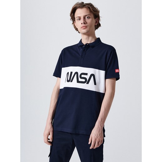Cropp - Koszulka polo NASA - Granatowy Cropp L Cropp