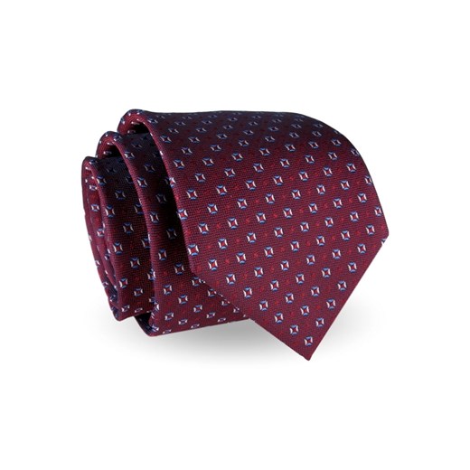 Krawat Męski Elegancki Modny klasyczny szeroki bordowy we wzorki G230 Jasman wyprzedaż ŚWIAT KOSZUL
