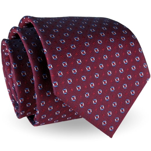 Krawat Męski Elegancki Modny klasyczny szeroki bordowy we wzorki G230 Jasman okazyjna cena ŚWIAT KOSZUL