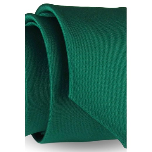 Krawat Męski Elegancki Modny Śledź wąski gładki zielony malachitowy zieleń butelkowa G295 wyprzedaż ŚWIAT KOSZUL