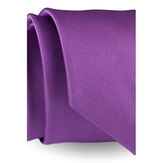 Krawat Męski Elegancki Modny Klasyczny szeroki gładki fioletowy z połyskiem G411 Dunpillo promocja ŚWIAT KOSZUL