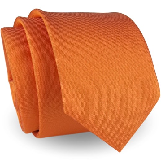 Krawat Męski Elegancki Modny Klasyczny szeroki gładki pomarańczowy z połyskiem G420 Dunpillo ŚWIAT KOSZUL wyprzedaż