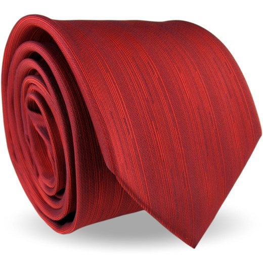 Krawat Męski Elegancki Modny Klasyczny szeroki czerwony w paski z połyskiem G545 Dunpillo wyprzedaż ŚWIAT KOSZUL