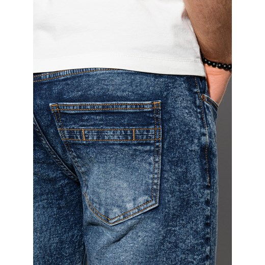 Krótkie spodenki męskie jeansowe W305 - niebieskie S ombre